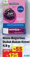 NİVEA BÖĞÜRTLEN DUDAK BAKIM KREMİ 4,8 G fiyat ve kampanya bilgisi